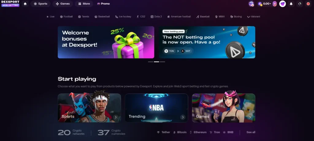 Dexsports is popular Web3 betting platform